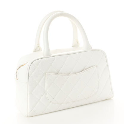 Chanel Caviar Quilted Small Bowler White 2 of 14