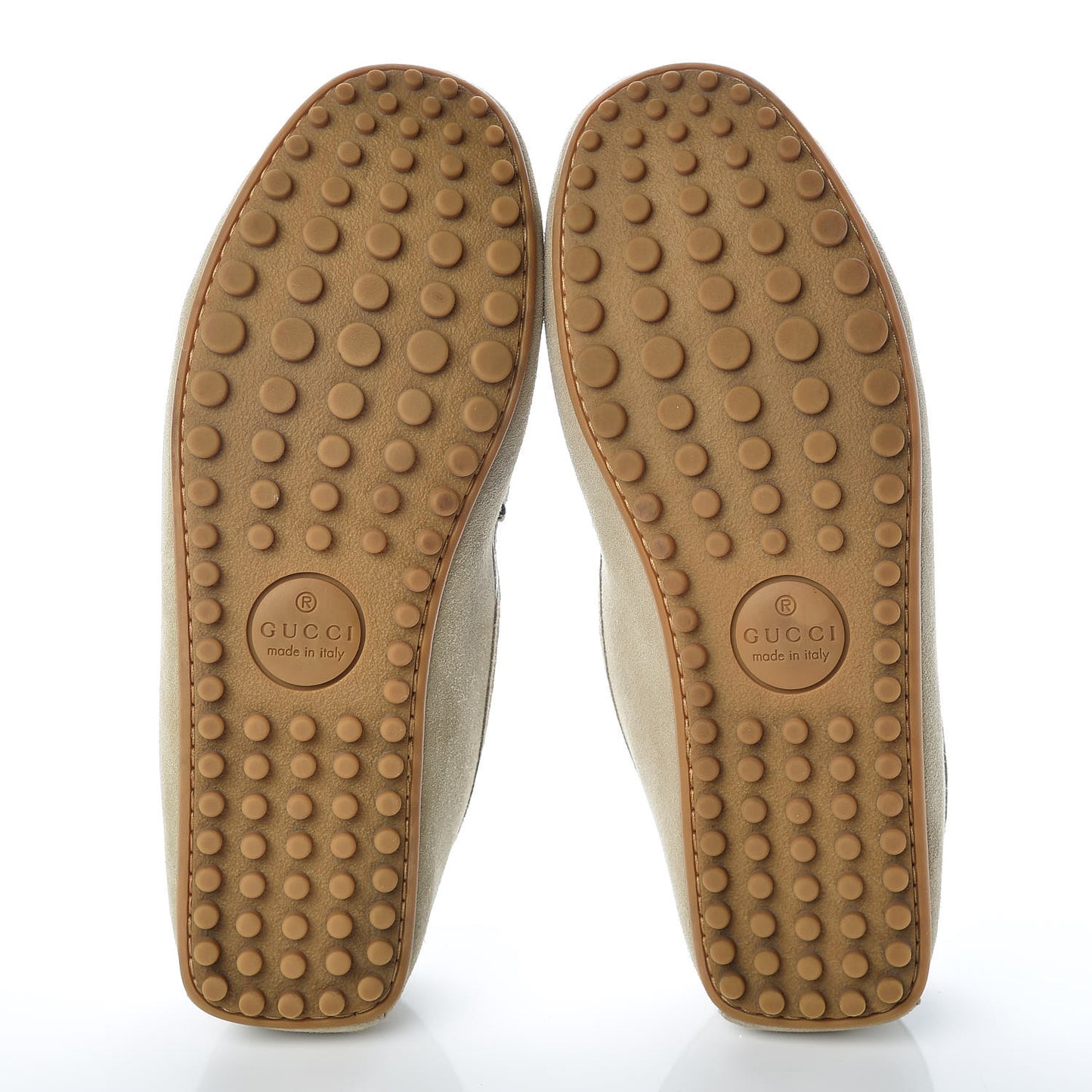 Suede Web Mens Horsebit Driver Loafers 8 Oatmeal
