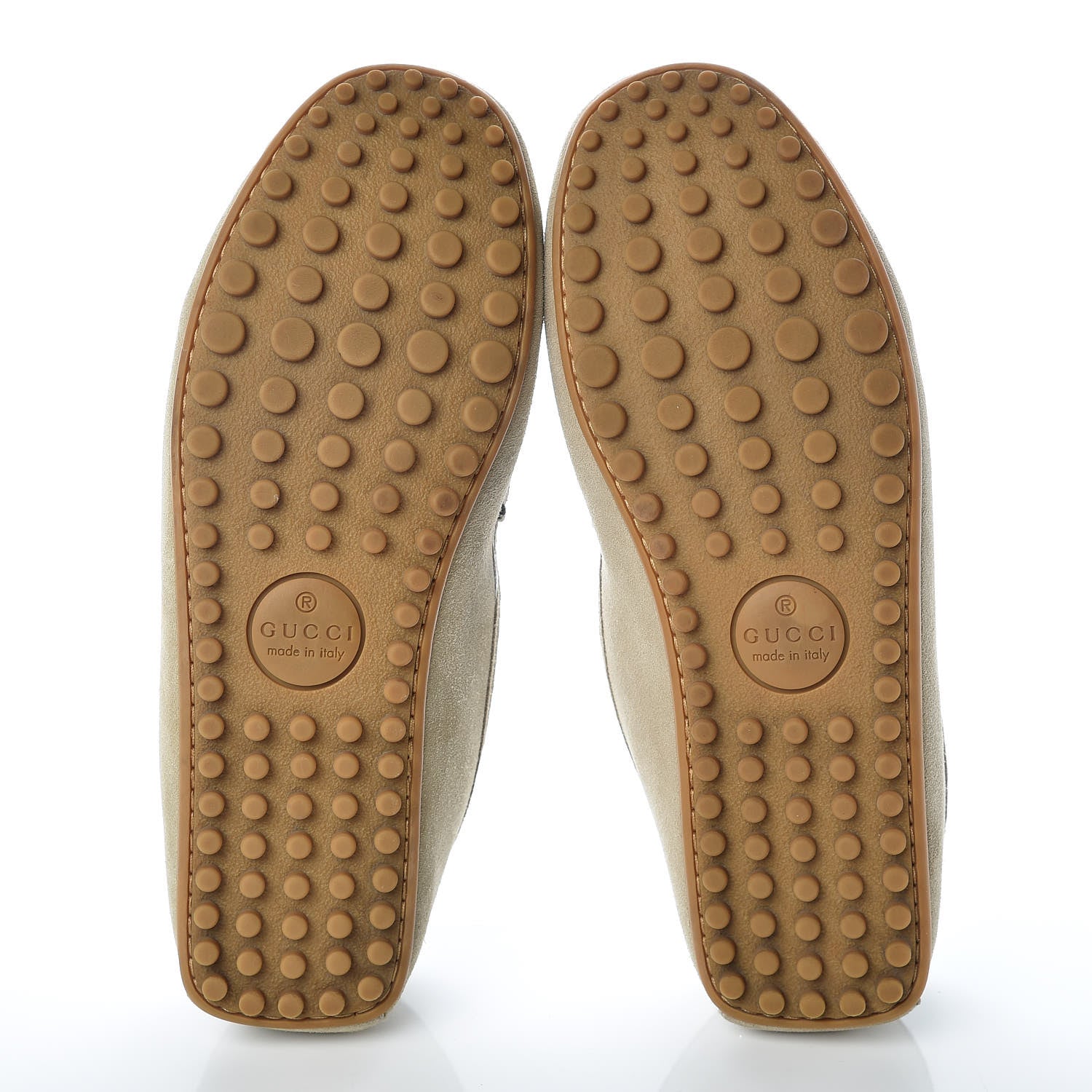 Gucci Suede Web Mens Horsebit Driver Loafers 8 Oatmeal 10 of 15