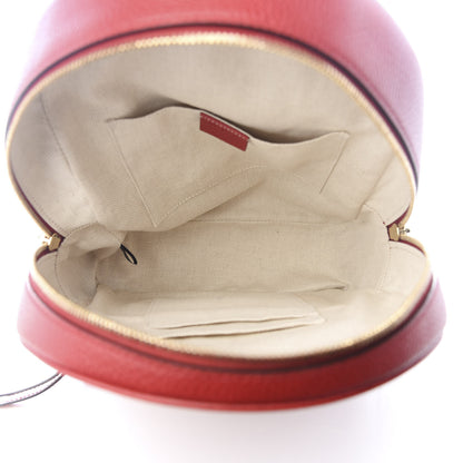 Gucci Pebbled Calfskin Soho Chain Backpack Hibiscus Red 4 of 8