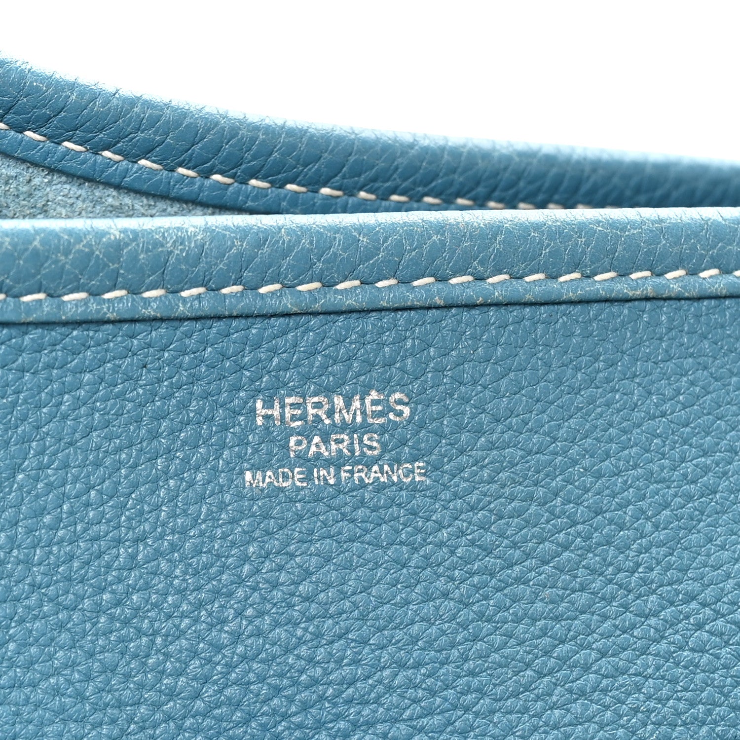 Hermes Taurillon Clemence Evelyne II GM Blue Jean 6 of 10