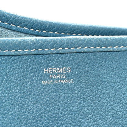 Hermes Taurillon Clemence Evelyne II GM Blue Jean 6 of 10