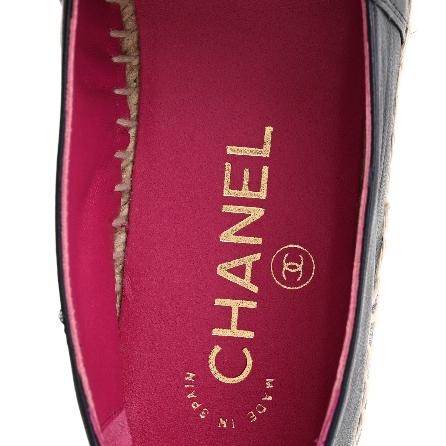 Lambskin CC Espadrilles 37 Navy Fuchsia Black