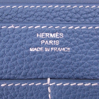Hermes Togo Dogon Compact Wallet Blue Jean 6 of 8