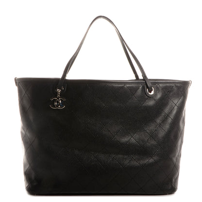 Chanel Grained Calfskin Large Shopping Fever Tote Black 1 of 7