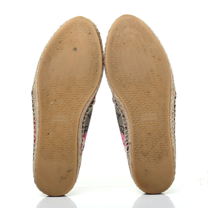 Gucci GG Supreme Monogram Blooms Espadrilles 38.5 Beige Multicolor Dry Rose 5 of 13
