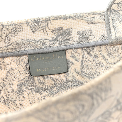 Christian Dior Canvas Embroidered Medium Dioriviera Toile De Jouy Book Tote Gray 6 of 13