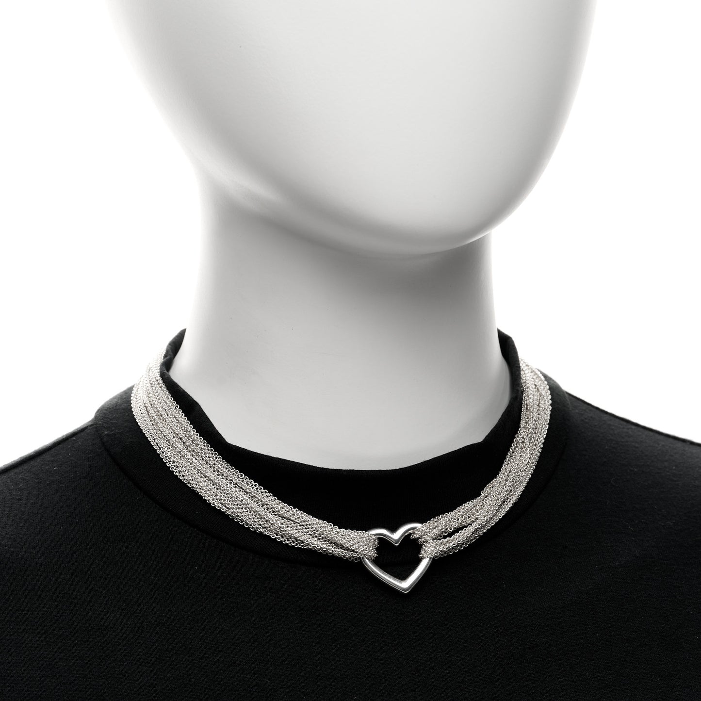 Sterling Silver Heart Multi Chain Toggle Necklace