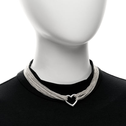 Tiffany Sterling Silver Heart Multi Chain Toggle Necklace 2 of 6