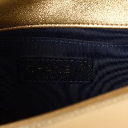 Chanel Metallic Lambskin Embossed Small Cube Boy Flap Gold 6 of 7