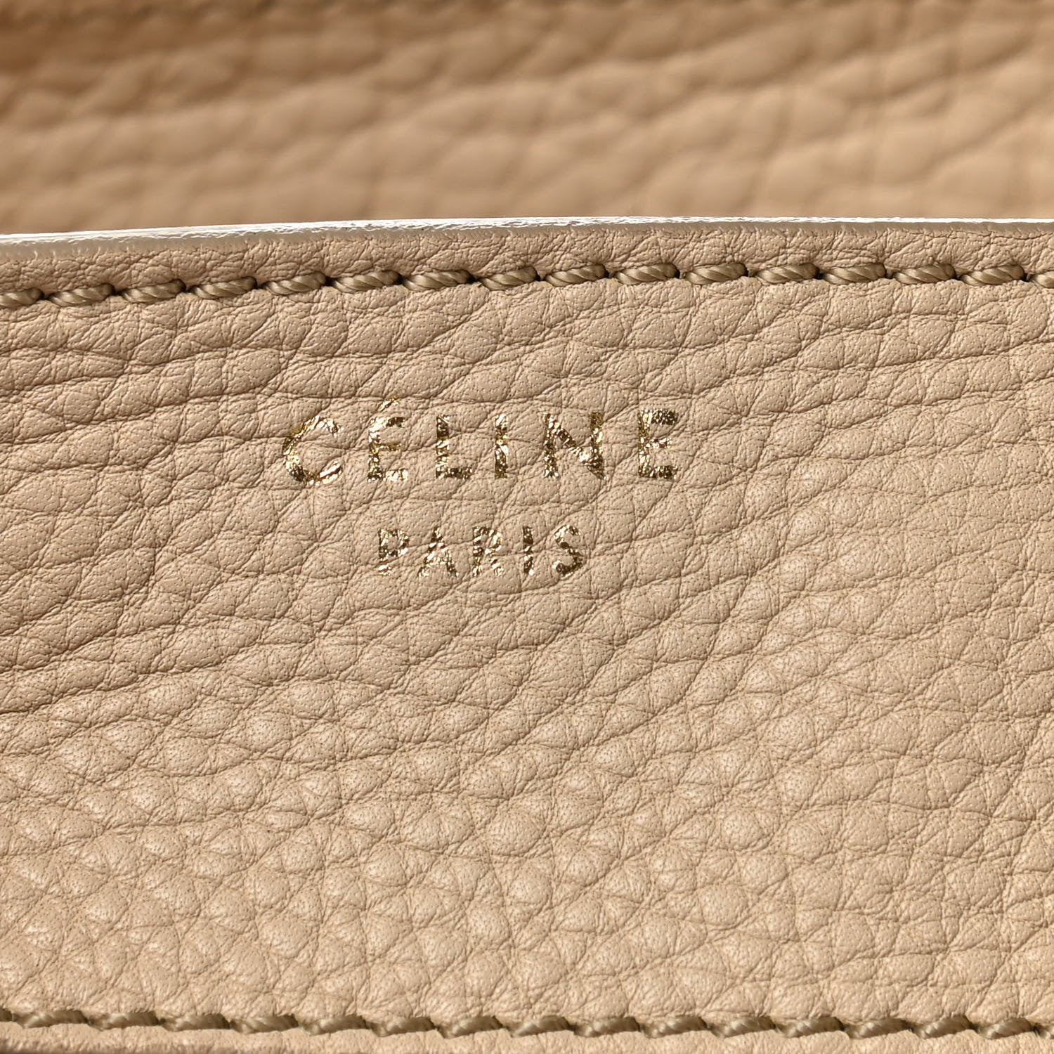 Celine Drummed Calfskin Mini Luggage Dune 5 of 7