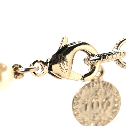 Chanel Pearl CC 100th Anniversary Necklace Light Gold 4 of 5