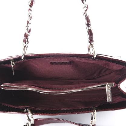Chanel Patent Quilted Grand Shopping Tote GST Dark Bordeaux 5 of 11