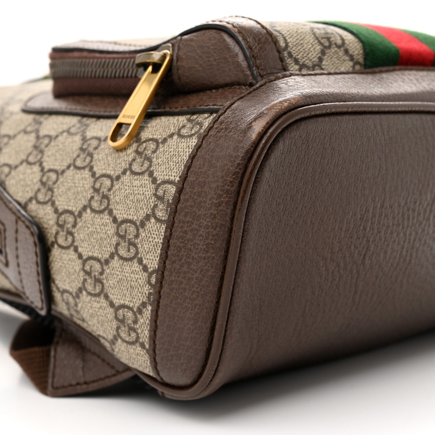 Gucci GG Supreme Monogram Calfskin Web Small Ophidia Day Backpack Beige Ebony New Acero 9 of 15
