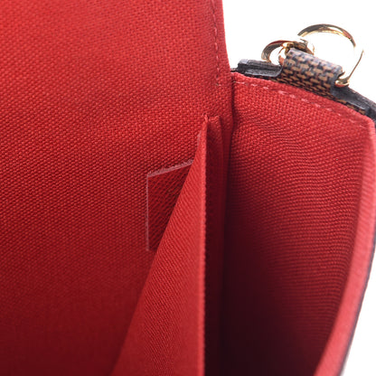 Louis Vuitton Damier Ebene Pochette Felicie Chain Wallet 8 of 13