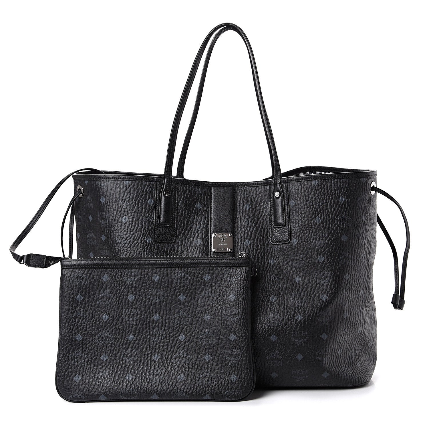 MCM Visetos Large Liz Reversible Shopper Tote Black 1 of 14
