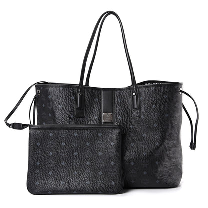 MCM Visetos Large Liz Reversible Shopper Tote Black 1 of 14