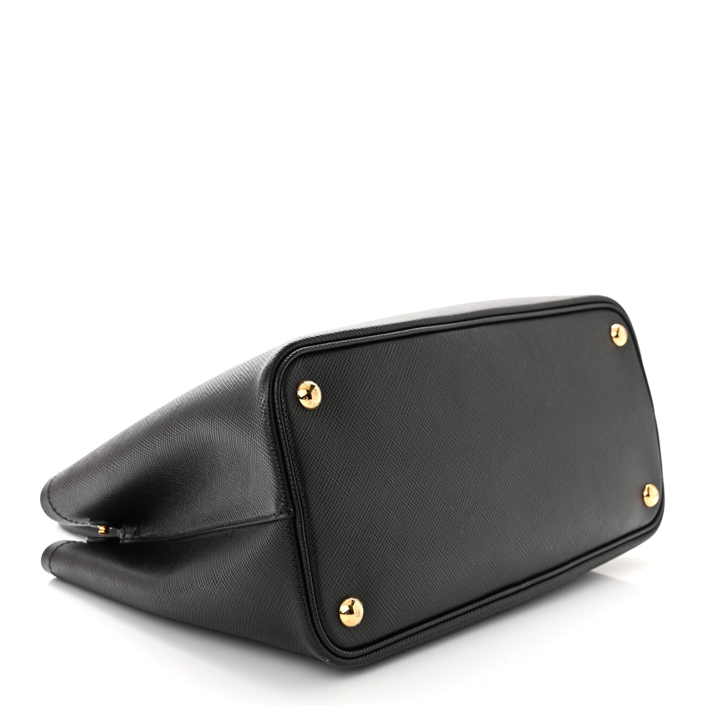 Saffiano Cuir Small Double Bag Black Fuoco