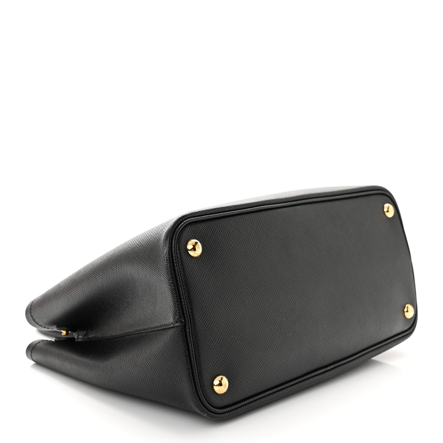 Prada Saffiano Cuir Small Double Bag Black Fuoco 4 of 12