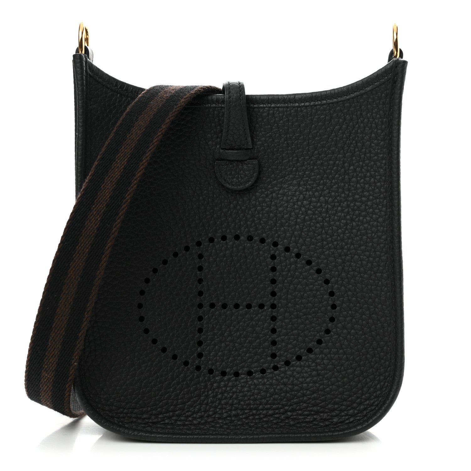 Hermes Taurillon Clemence Amazone Evelyne TPM Black Chocolate 1 of 14