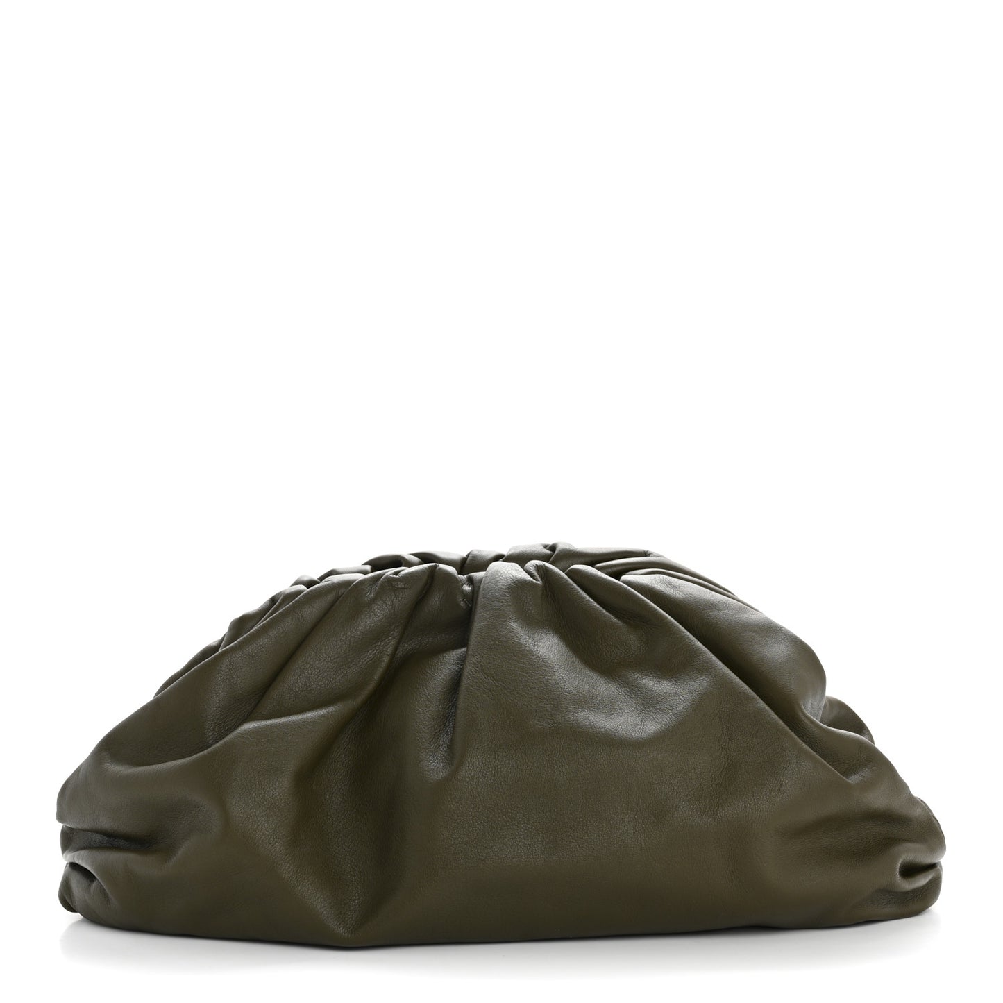 Smooth Butter Calf The Pouch Oversized Clutch Kaki Fondent