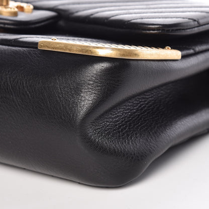 Chanel Calfskin Chevron Quilted Mini Rock The Corner Flap Black 9 of 10