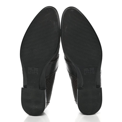 Gucci Diamante Calfskin Mens Driver Loafers 9 Brown 5 of 12