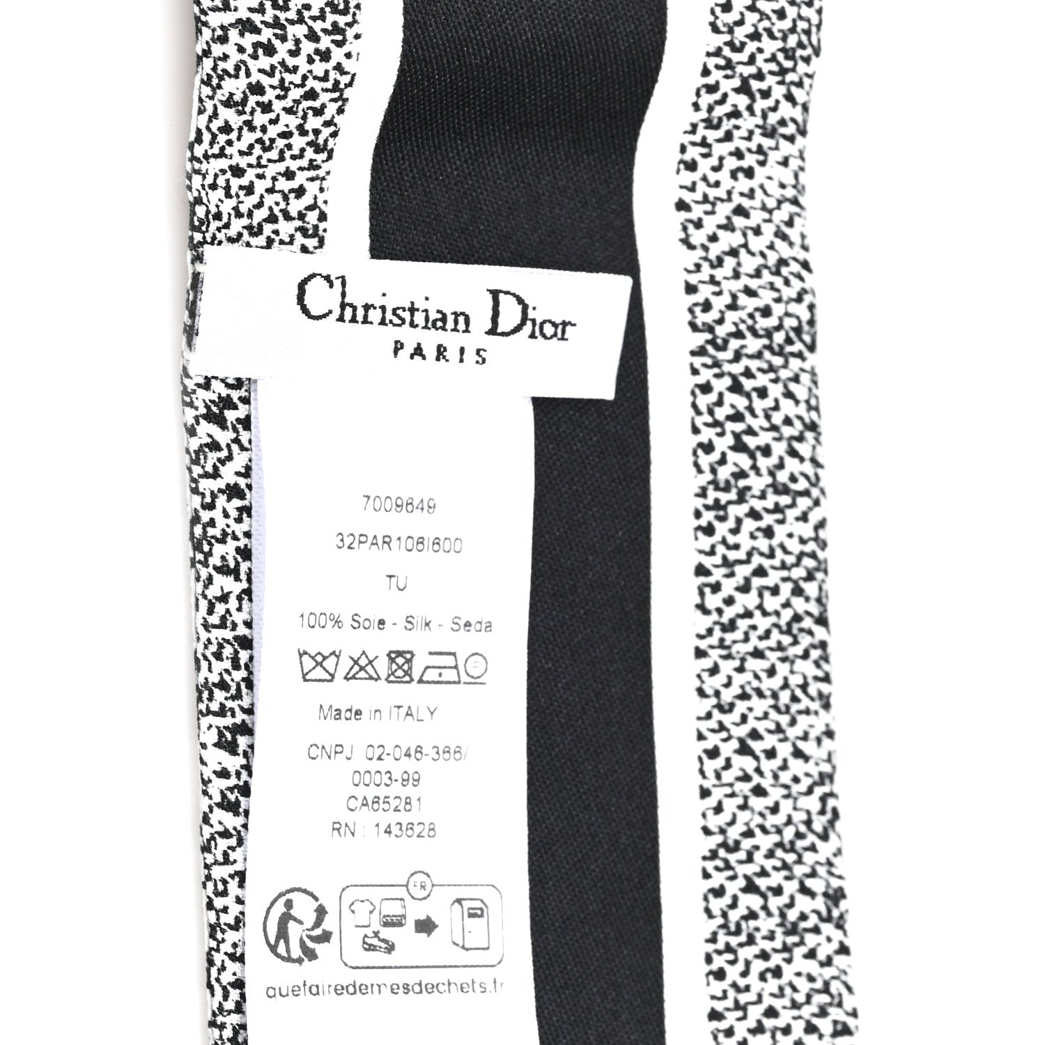 Christian Dior Silk Plan De Paris Mitzah Scarf White Black 3 of 4