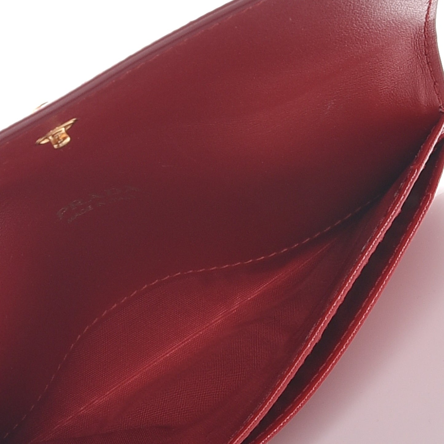 Saffiano Vernice Metal Card Holder Rosso