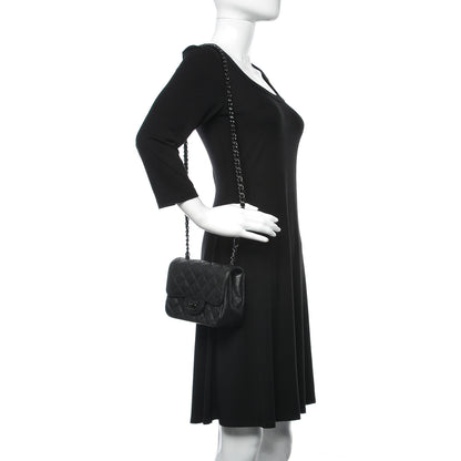 Chanel Crumpled Calfskin Quilted Mini Square Flap So Black 2 of 10