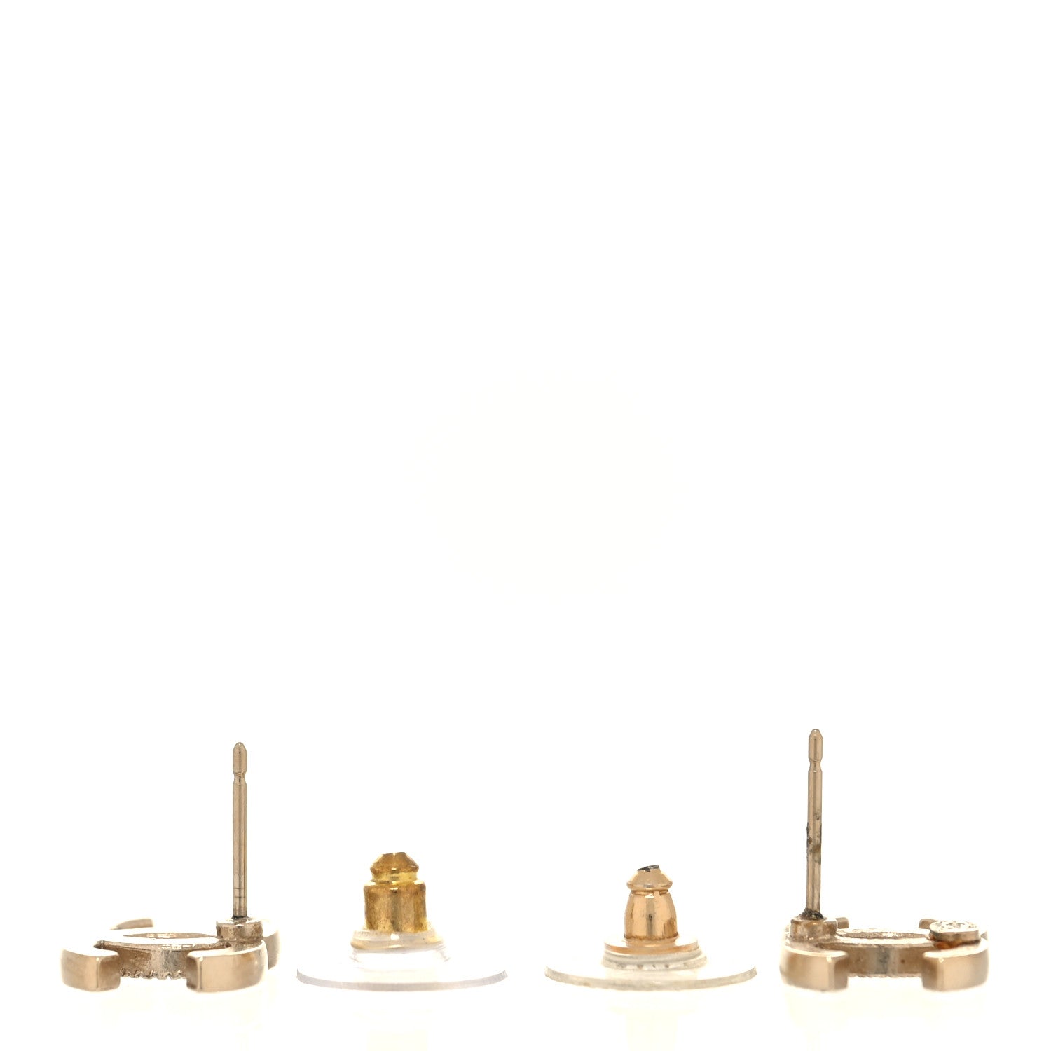 Chanel Crystal Mini Timeless CC Earrings Gold 3 of 5