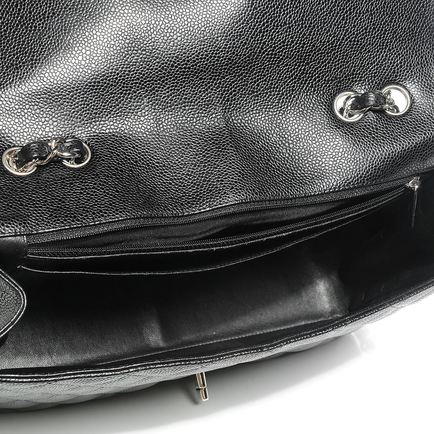 Caviar Jumbo Single Flap Black