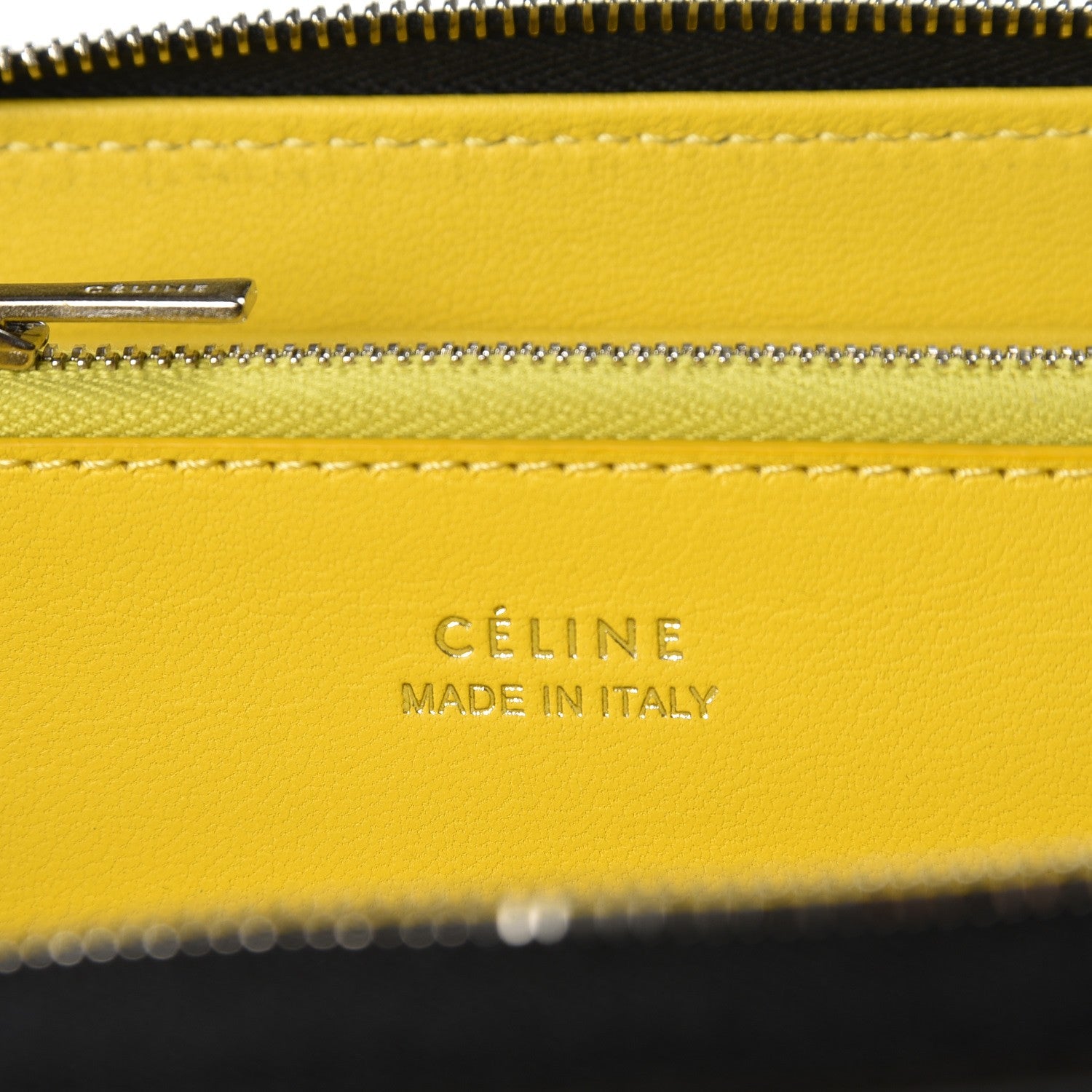 Celine Calfskin Large Zip Around Multifunction Wallet Black Citron 8 of 9
