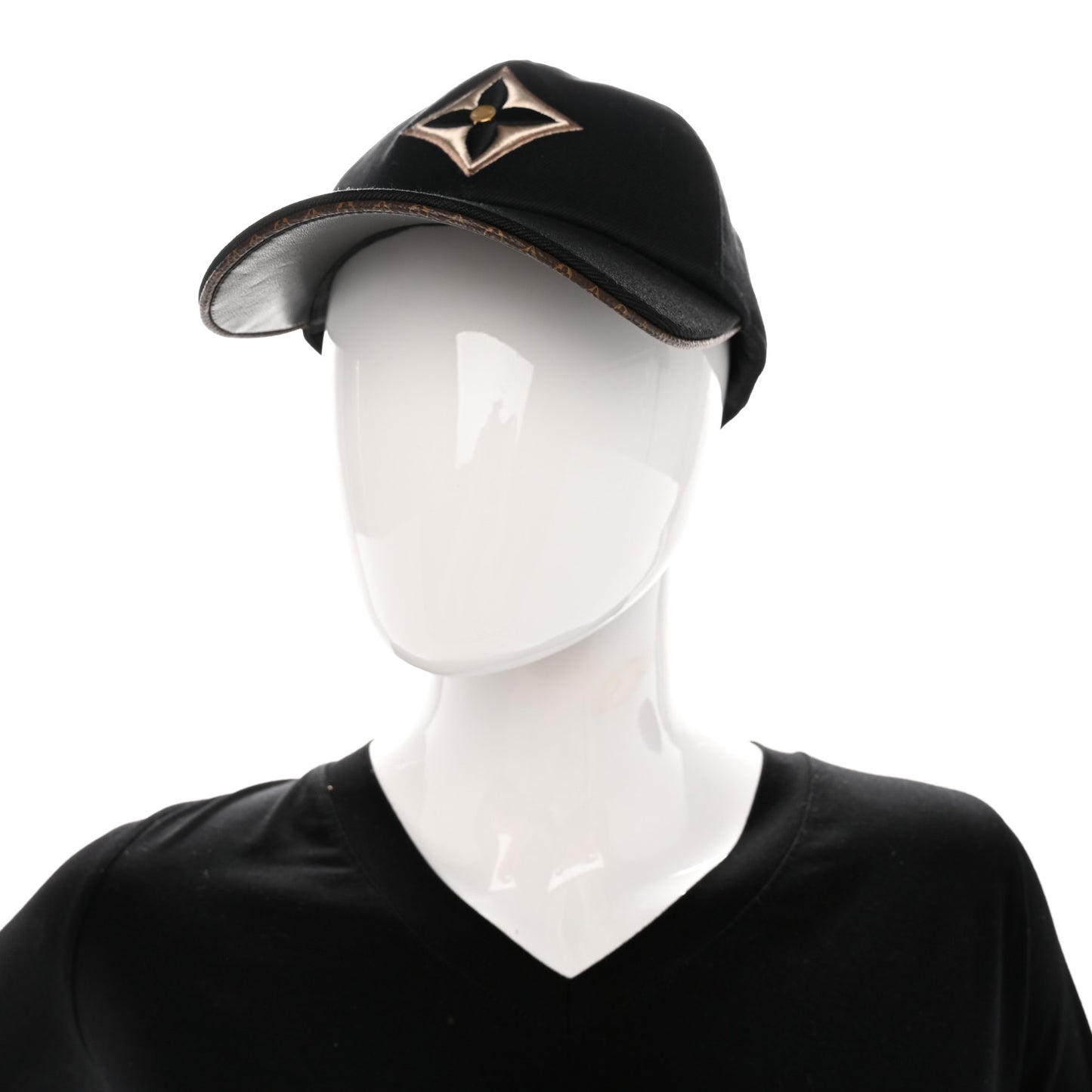 Monogram Cotton Jacquard Embroidered LV Day Cap M Black