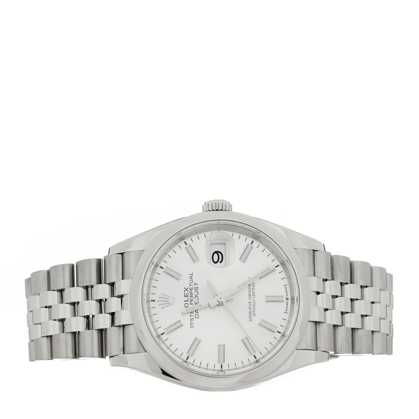 Stainless Steel 36mm Oyster Perpetual Datejust Watch Silver 126200