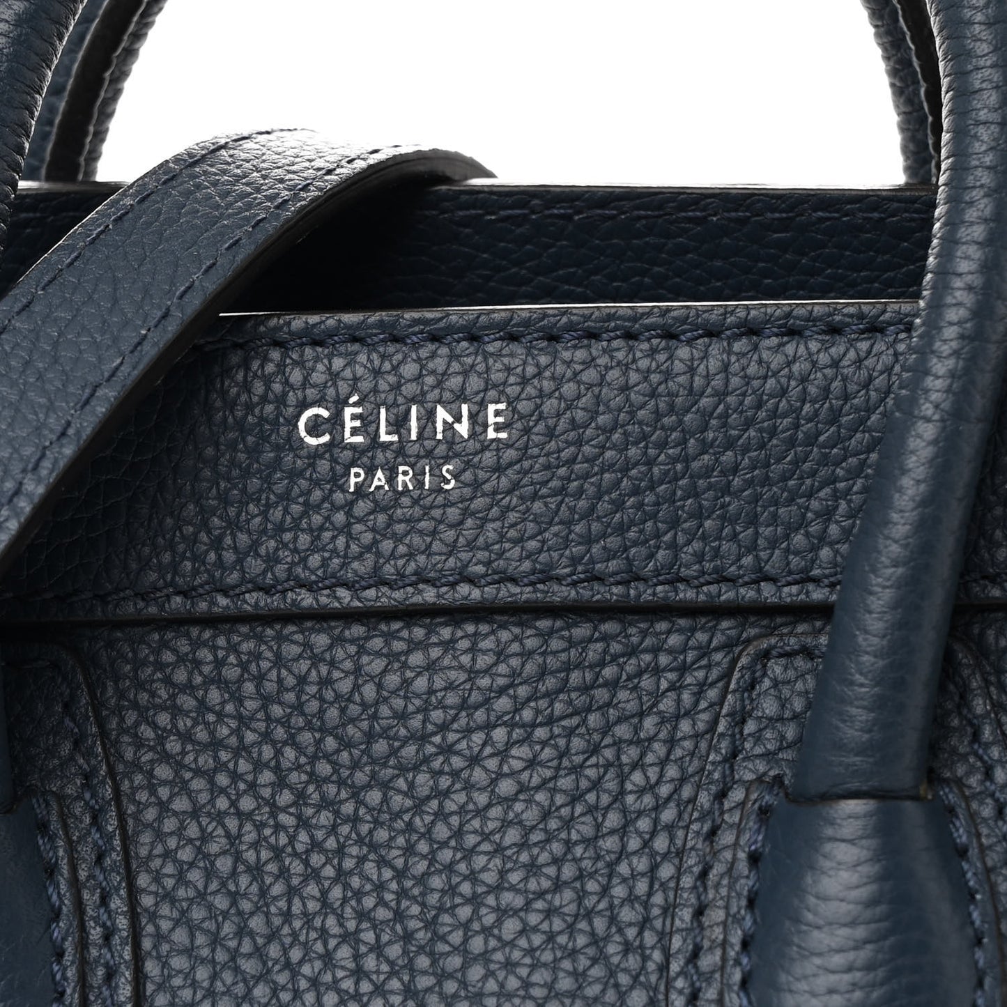 Drummed Calfskin Nano Luggage Navy Blue