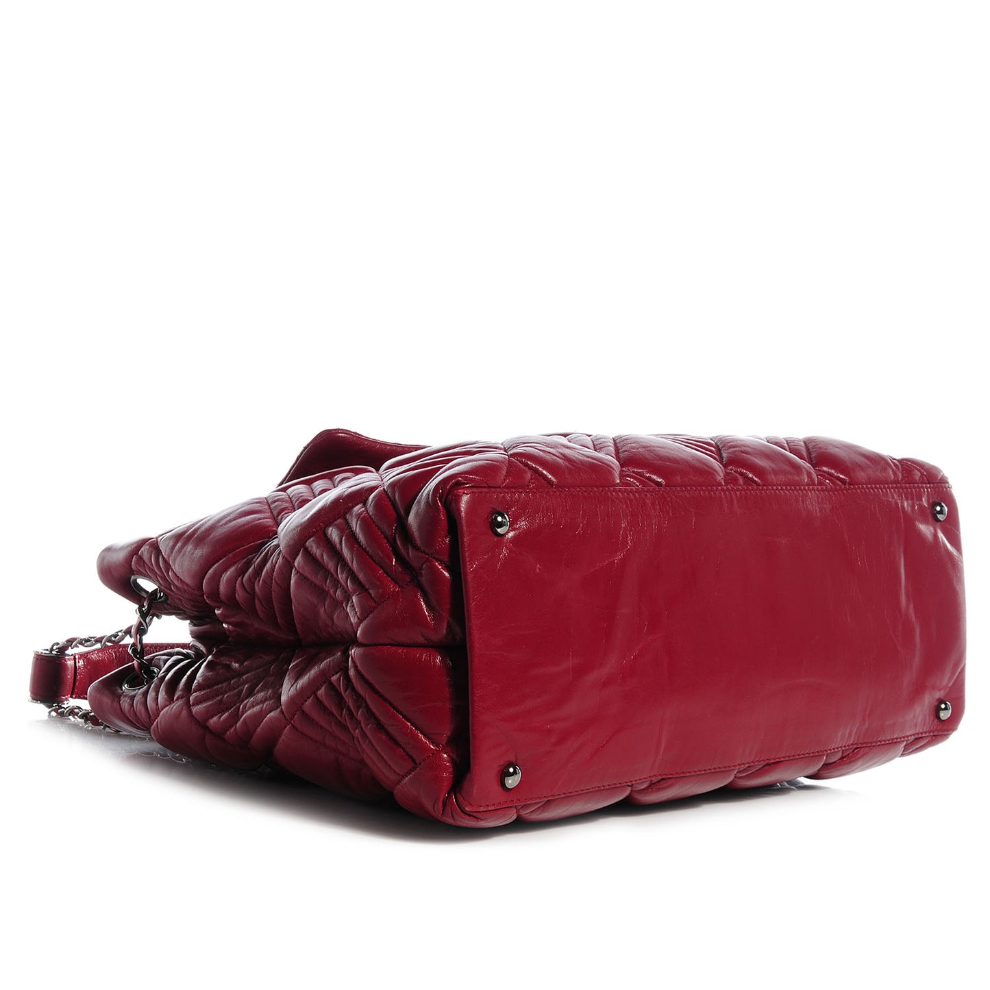 Lambskin In and Out Tote Red
