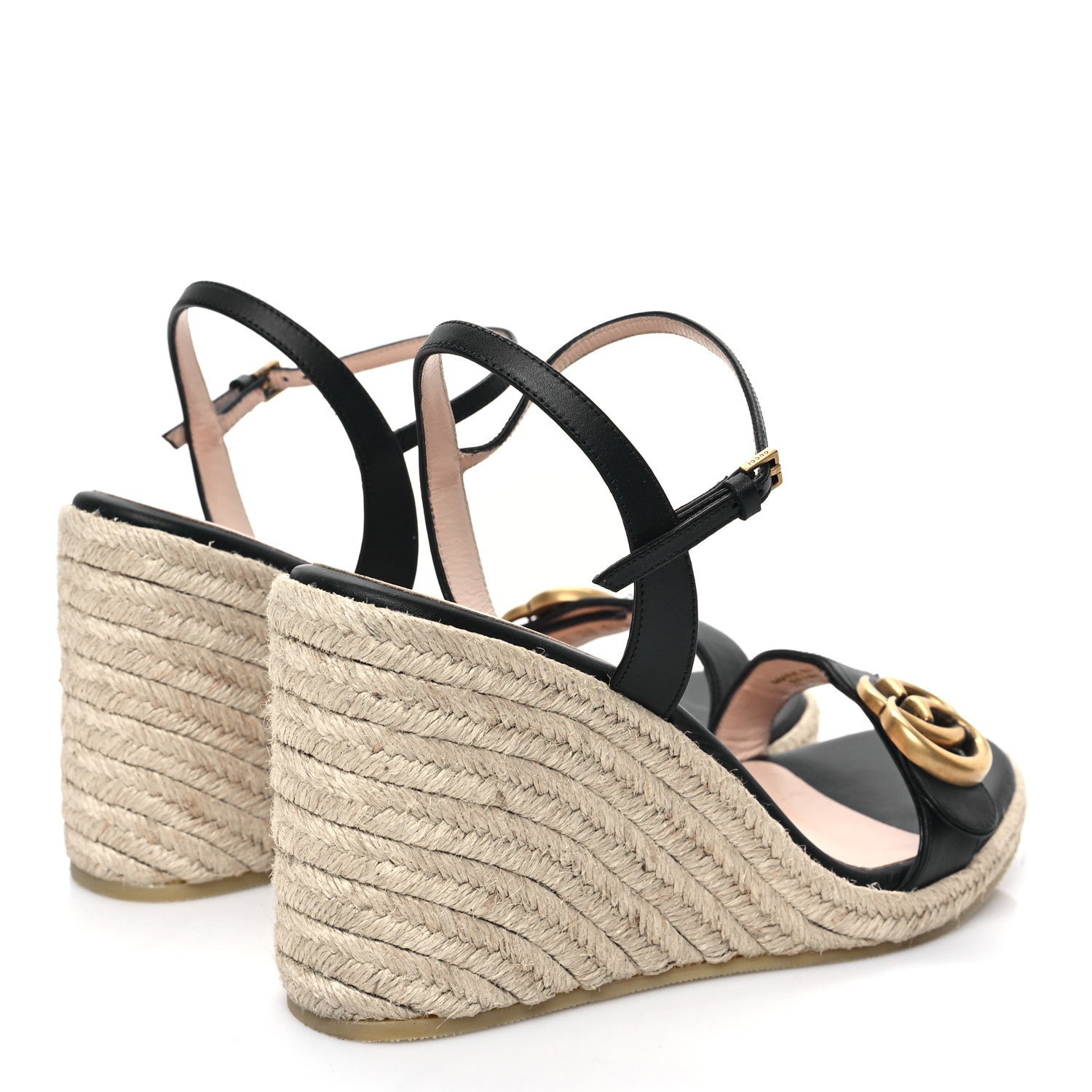 Gucci Galassia Aitana Espadrille 10/95mm Wedge Sandals 38 Black 4 of 11