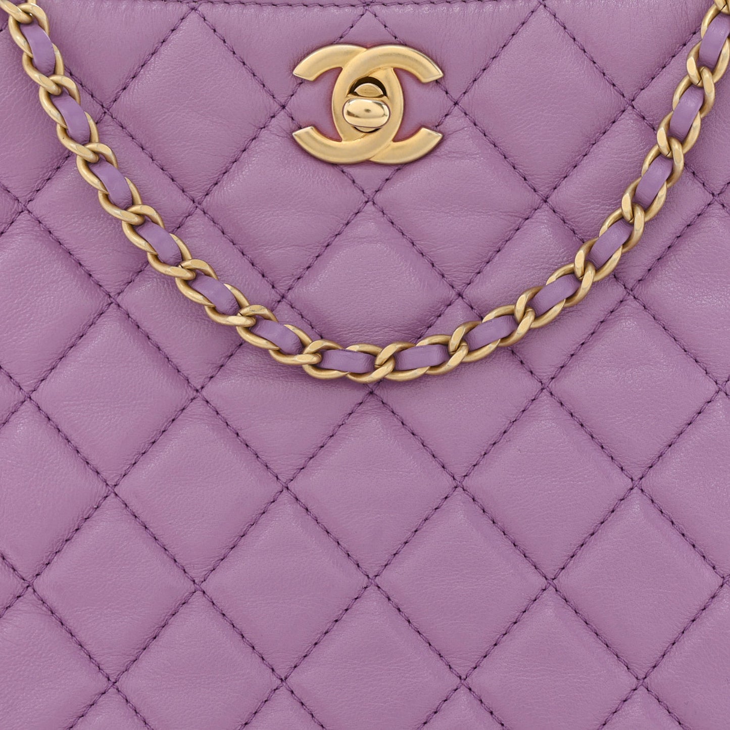 Lambskin Quilted Small Pearl Crush Hobo Purple