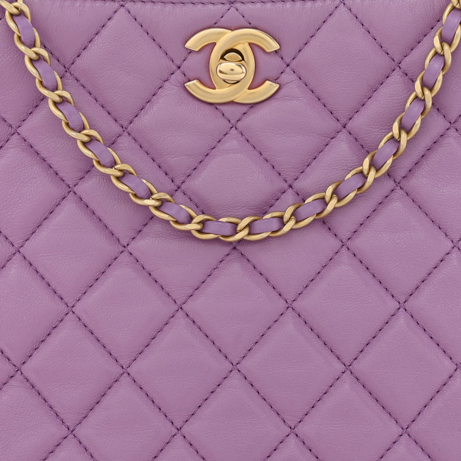 Chanel Lambskin Quilted Small Pearl Crush Hobo Purple 8 of 11