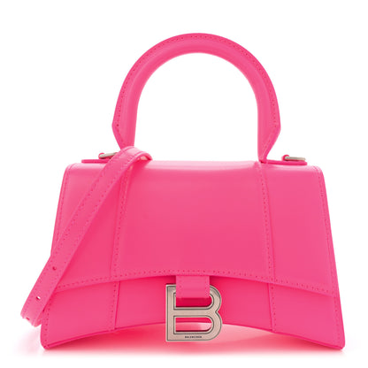 Balenciaga Shiny Box Calfskin Hourglass Top Handle Bag XS Hot Pink 1 of 13