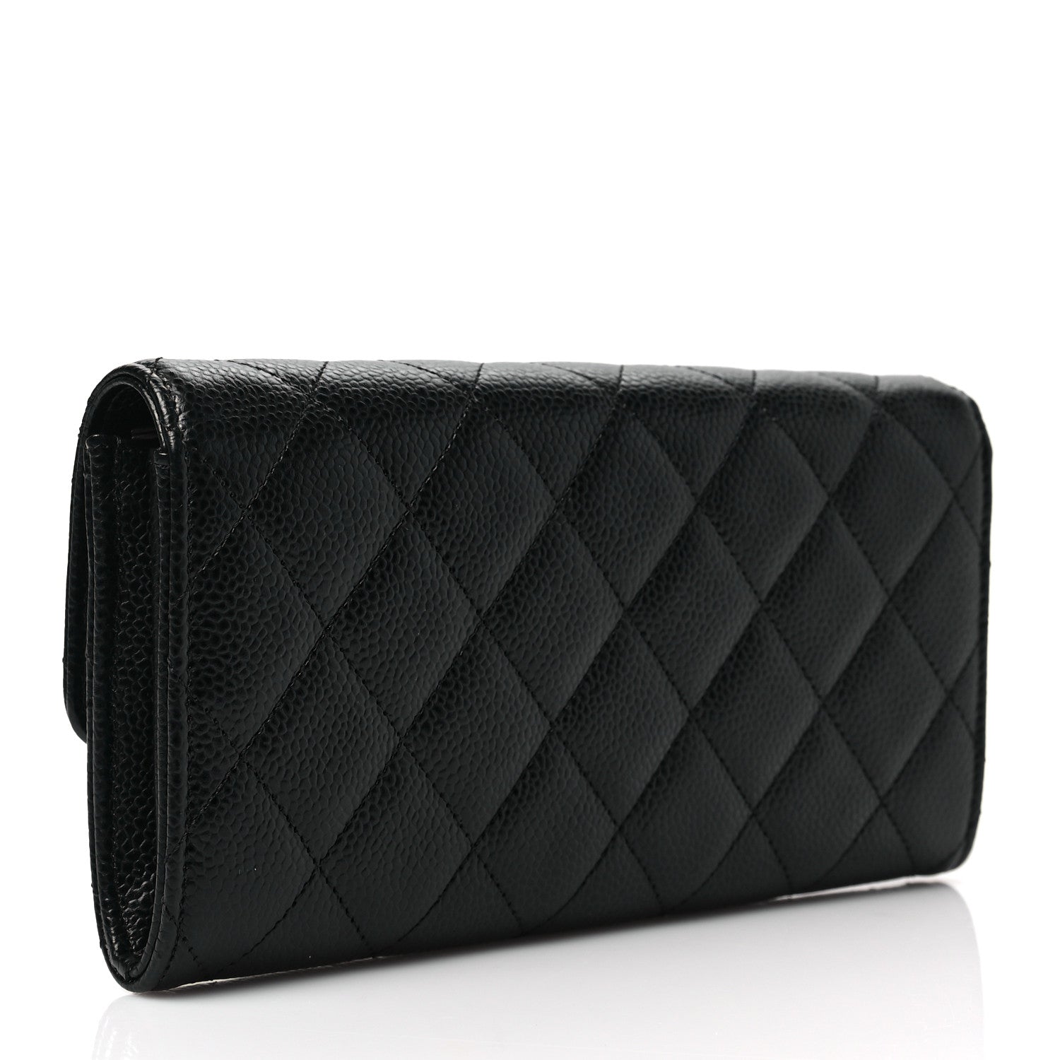Chanel Caviar Quilted Long Flap Wallet Black 3 of 9