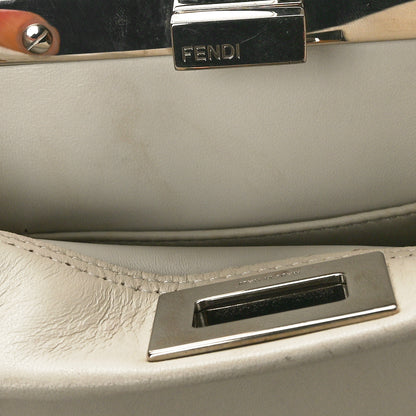 Fendi Nappa Lace Up Mini Peekaboo Iconic Satchel Bianco Carta 10 of 14