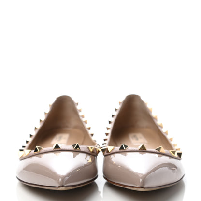 Valentino Garavani Patent Rockstud Ballerina Flats 41 Poudre 2 of 6