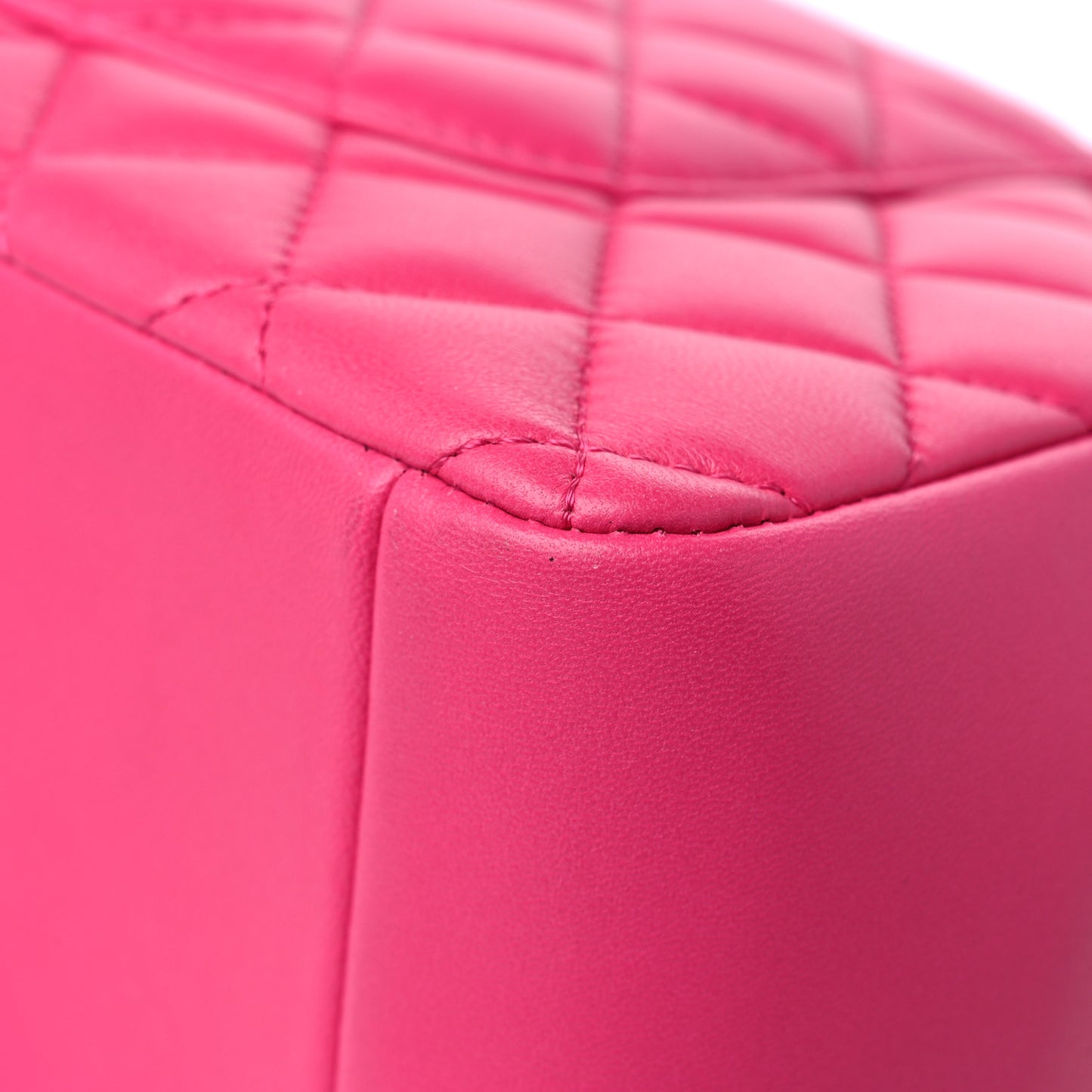 Lambskin Quilted Jumbo Mademoiselle Chic Flap Fuchsia