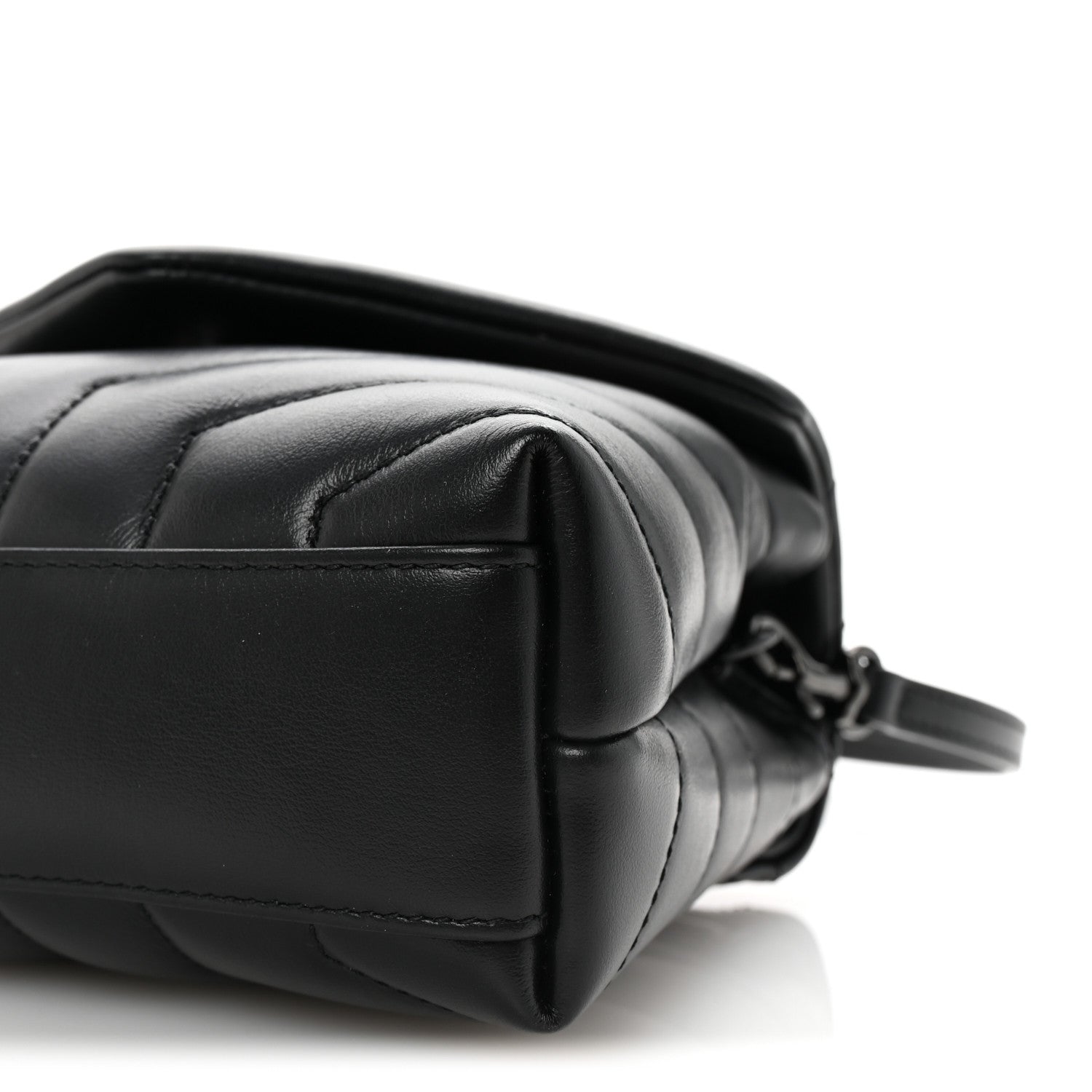 Saint Laurent Calfskin Y Quilted Monogram Monochrome Toy Loulou Crossbody Bag Black 9 of 10