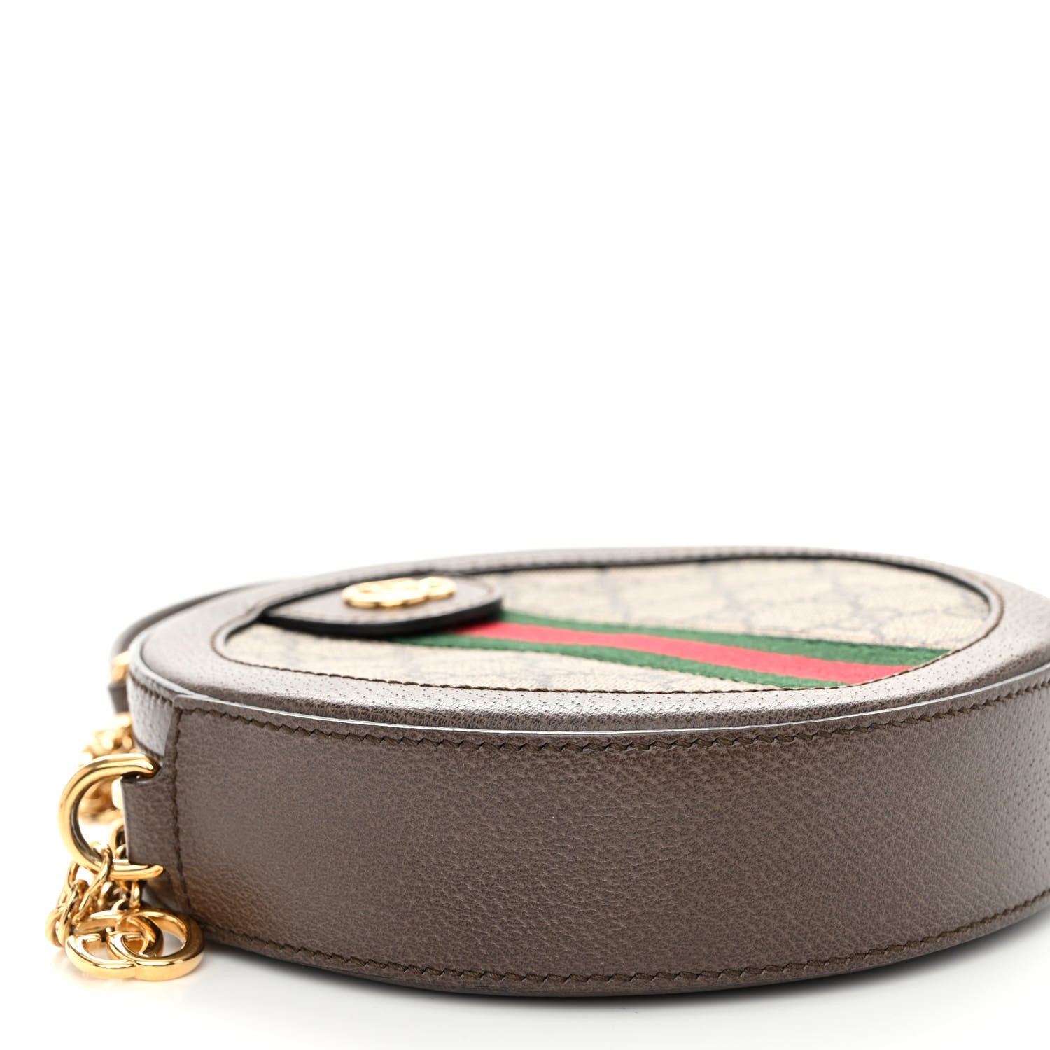 Gucci GG Supreme Monogram Web Mini Ophidia Round Shoulder Bag Brown 9 of 10