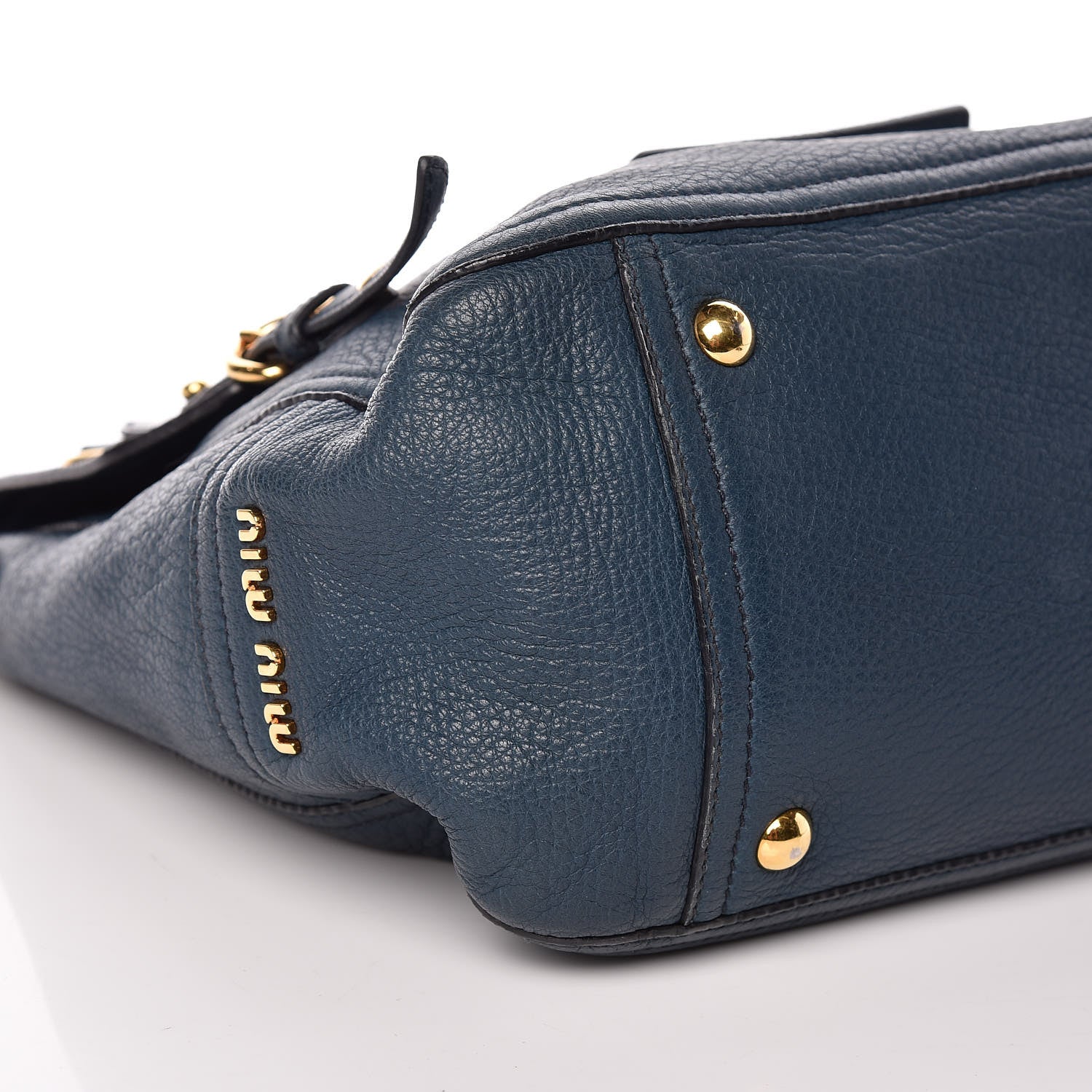 Miu Miu Cervo East-West Flap Satchel Blue 6 of 18