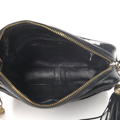 Chanel Patent Quilted Tassel Camera Case Black 3 of 9