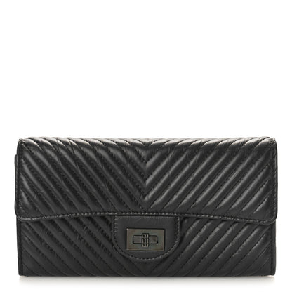 Chanel Aged Calfskin Quilted Large Reissue Gusset Flap Wallet So Black 1 of 9